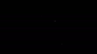 Siyah arkaplanda beyaz çizgi belge simgesi izole edildi. Dosya simgesi. Kontrol listesi simgesi. İş konsepti. 4K Video hareketli grafik canlandırması