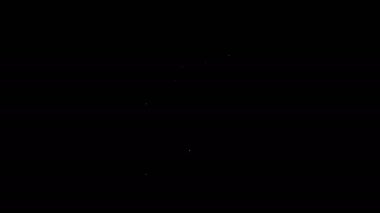 Siyah arka planda izole edilmiş dinamit simgesi için beyaz çizgi ateşleyicisi. 4K Video hareketli grafik canlandırması