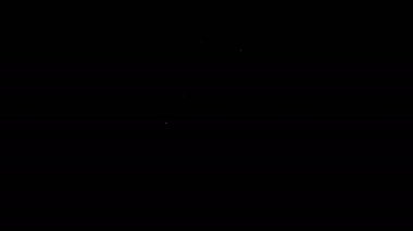 Beyaz çizgili el bombası ikonu siyah arkaplanda izole edildi. Bomba patlaması. 4K Video hareketli grafik canlandırması