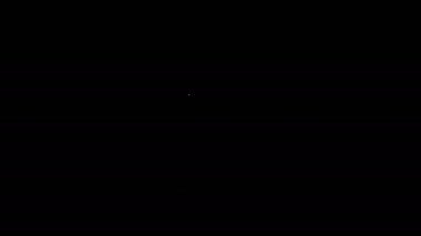 Beyaz çizgi polis kauçuk çubuk simgesi siyah arkaplanda izole edildi. Kauçuk copu. Polis yarasası. Polis ekipmanları. 4K Video hareketli grafik canlandırması