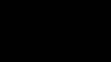 Beyaz çizgi Ortaçağ ahşap kalkanı ve siyah zemin üzerinde çapraz kılıç simgesi var. 4K Video hareketli grafik canlandırması
