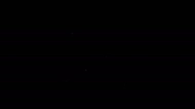Beyazçizgi siyah arka planda izole edilmiş beyzbol sopası simgesini geçti. 4K Video hareketli grafik canlandırması