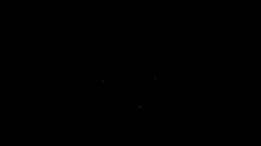 Beyaz çizgi Japon ninja shuriken simgesi siyah arkaplanda izole edildi. 4K Video hareketli grafik canlandırması