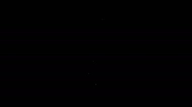 Siyah arka planda izole edilmiş saç ikonu için beyaz çizgi saç maşası. Saç düzleştirici ikonu. 4K Video hareketli grafik canlandırması