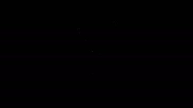 Beyaz çizgili tıraş makinesi simgesi siyah arkaplanda izole edilmiş. 4K Video hareketli grafik canlandırması