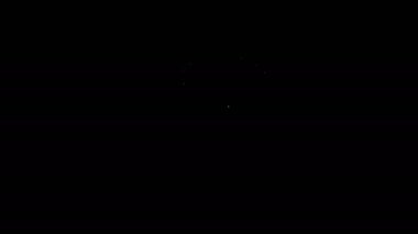 Siyah zemin üzerinde atom ikonu olan beyaz çizgili tıraş losyonu şişesi. Parfüm spreyi ikonu. Erkek parfüm şişesi. 4K Video hareketli grafik canlandırması