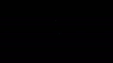 Beyaz çizgi üzerinde siyah arkaplanda izole edilmiş jilet simgesi. Berber dükkanı sembolü. 4K Video hareketli grafik canlandırması