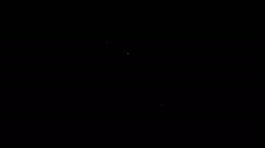 Beyaz çizgi Blade jilet simgesi siyah arkaplanda izole edildi. 4K Video hareketli grafik canlandırması