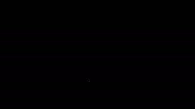 Beyaz çizgi saç fırçası simgesi siyah arkaplanda izole edildi. Taraklı saç işareti. Berber sembolü. 4K Video hareketli grafik canlandırması