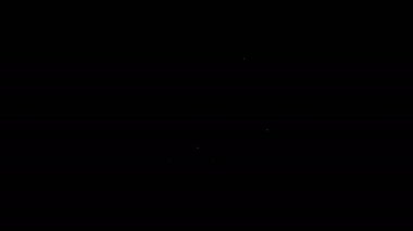 Siyah arka planda beyaz çizgili kalp ikonu var. El çabukluğu aşk sembolü. Sevgililer Günü sembolü. 4K Video hareketli grafik canlandırması