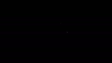 Dartların ortasında beyaz çizgi Kalp hedef simgesi siyah arkaplanda izole edildi. Sevgililer Günü. 4K Video hareketli grafik canlandırması