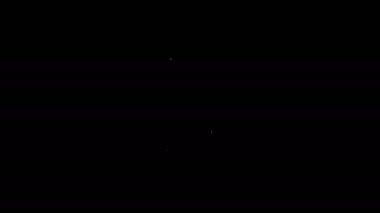 Siyah arka planda beyaz çizgili kalp ikonu var. El çabukluğu aşk sembolü. Sevgililer Günü sembolü. 4K Video hareketli grafik canlandırması