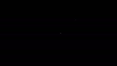 Siyah arka planda beyaz çizgi kahve fincanı ve kalp ikonu var. Sevgililer Günü 'nde sevgililer için birkaç kahve. 4K Video hareketli grafik canlandırması