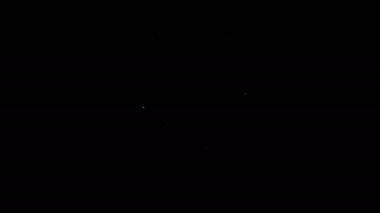 14 Şubat simgesine sahip beyaz çizgi takvimi siyah arkaplanda izole edildi. Sevgililer Günü. Aşk sembolü. 4K Video hareketli grafik canlandırması