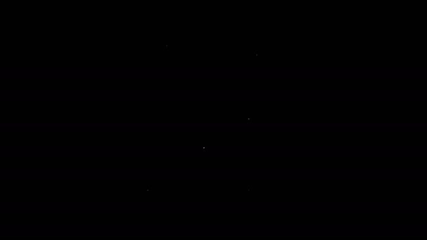 Weiße Linie Dokument mit Sternsymbol isoliert auf schwarzem Hintergrund. Bestes Dokument, Favorit, Rating-Symbol. 4K Video Motion Grafik Animation — Stockvideo