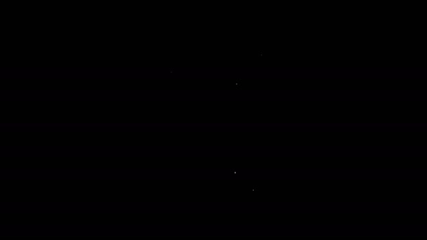 Weiße Linie Nächste Seite Pfeilsymbol isoliert auf schwarzem Hintergrund. Dokumentdatei mit Pfeil. Dokument versenden. 4K Video Motion Grafik Animation — Stockvideo