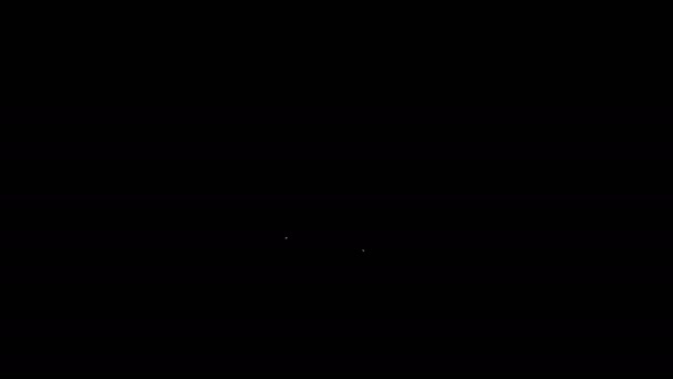 Línea blanca Icono de descarga y carga en la nube aislado sobre fondo negro. Animación gráfica de vídeo 4K — Vídeo de stock