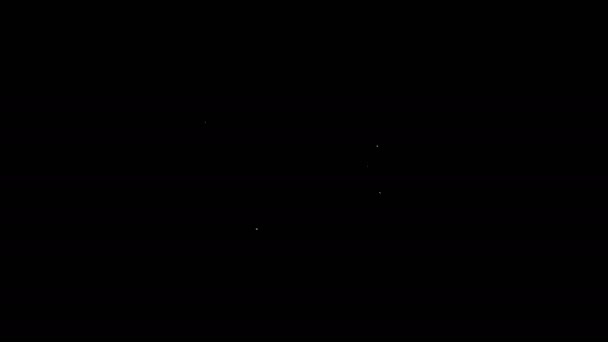 Weiße Linie Unbekanntes Dokument-Ordner-Symbol isoliert auf schwarzem Hintergrund. Datei mit Fragezeichen. Halten Sie Bericht, Service und globales Suchzeichen. 4K Video Motion Grafik Animation — Stockvideo