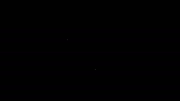 Ligne blanche Icône du dossier Document isolé sur fond noir. Symbole du classeur comptable. Gestion de la comptabilité. Animation graphique de mouvement vidéo 4K 