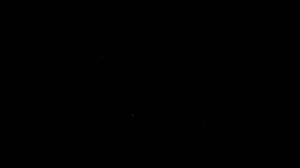 Weiße Linie Ordner-Symbol auf schwarzem Hintergrund isoliert. Buchhalter-Symbol. Buchhaltungsmanagement. 4K Video Motion Grafik Animation