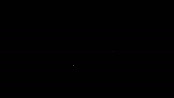 Weiße Linie Ordnersymbol auf schwarzem Hintergrund isoliert löschen. Lösch- oder Fehlerordner. Schließen Sie den Computerinformationsordner. 4K Video Motion Grafik Animation — Stockvideo