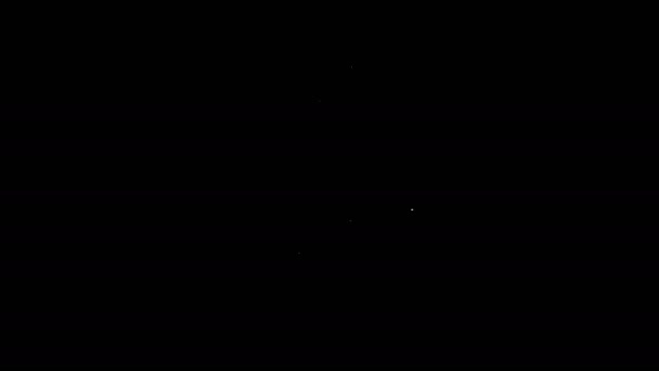 Vit linje Kompass ikon isolerad på svart bakgrund. Windrose navigeringssymbol. Vindrosa tecken. 4K Video motion grafisk animation — Stockvideo