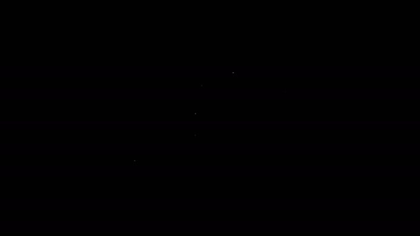 Weiße Linie Pistole oder Pistole auf schwarzem Hintergrund isoliert. Polizei oder Militär. Kleine Schusswaffe. 4K Video Motion Grafik Animation — Stockvideo