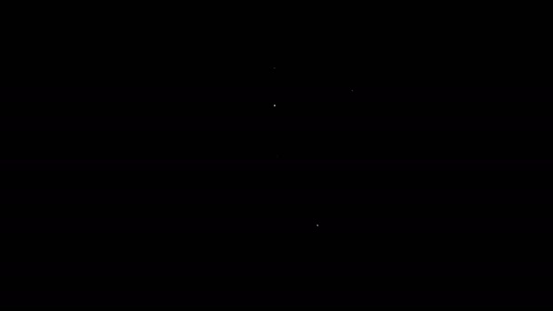 Línea blanca Objetivo icono deportivo aislado sobre fondo negro. Objetivo limpio con números para el campo de tiro o tiro. Animación gráfica de vídeo 4K — Vídeo de stock
