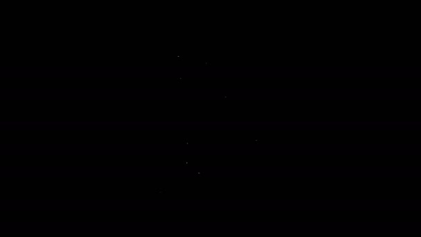 Biała linia ikona żelu do golenia pianki izolowana na czarnym tle. Krem do golenia. 4K Animacja graficzna ruchu wideo — Wideo stockowe