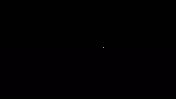 Linha branca ícone Aftershave isolado no fundo preto. Ícone de spray de Colónia. Garrafa de perfume masculino. Animação gráfica em movimento de vídeo 4K — Vídeo de Stock
