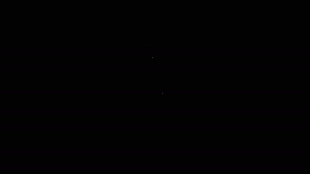 Línea blanca Icono de navaja recta aislado sobre fondo negro. Símbolo de barbería. Animación gráfica de vídeo 4K — Vídeos de Stock