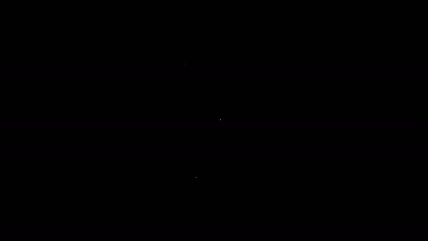 Linha branca Ícone de navalha reta isolado no fundo preto. Símbolo da barbearia. Animação gráfica em movimento de vídeo 4K — Vídeo de Stock