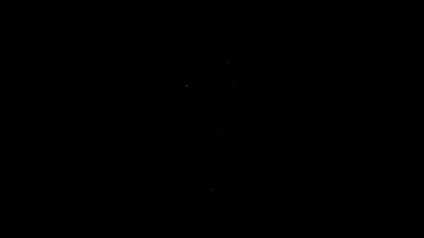 Línea blanca Icono de espejo de mano aislado sobre fondo negro. Animación gráfica de vídeo 4K — Vídeos de Stock