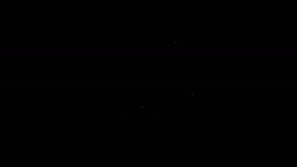 Weiße Linie Herz auf der Hand Symbol isoliert auf schwarzem Hintergrund. Hand, die Liebe symbolisiert. Valentinstag-Symbol. 4K Video Motion Grafik Animation — Stockvideo