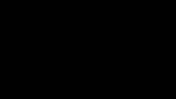 Λευκή γραμμή σχήμα καρδιάς σε ένα εικονίδιο λαμπτήρα που απομονώνεται σε μαύρο φόντο. Σύμβολο αγάπης. Σύμβολο του Αγίου Βαλεντίνου. 4K Γραφική κίνηση κίνησης βίντεο — Αρχείο Βίντεο