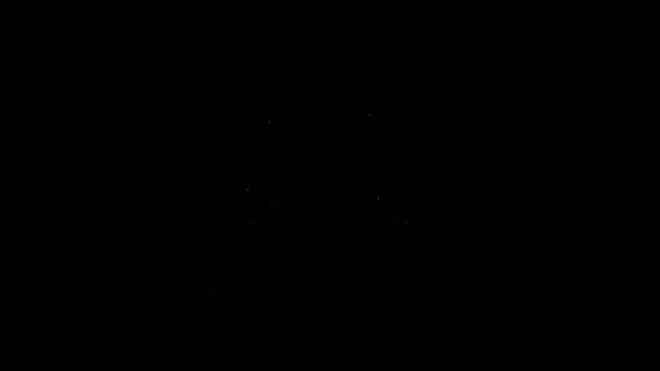 Witte lijn Glas champagne icoon geïsoleerd op zwarte achtergrond. 4K Video motion grafische animatie — Stockvideo