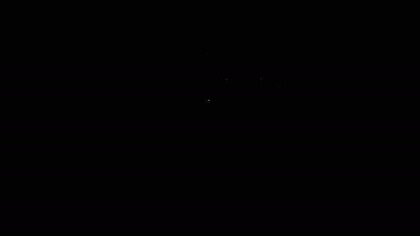 Bílá čára Láhev s ikonou elixír lásky izolované na černém pozadí. Symbol Valentýna. Grafická animace pohybu videa 4K — Stock video