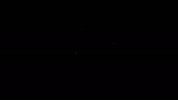 Linea bianca Scatola regalo con icona del cuore isolata su sfondo nero. San Valentino. Animazione grafica 4K Video motion — Video Stock