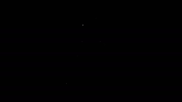 Witte lijn Hart in de vogelkooi pictogram geïsoleerd op zwarte achtergrond. Liefde teken. Valentines symbool. 4K Video motion grafische animatie — Stockvideo