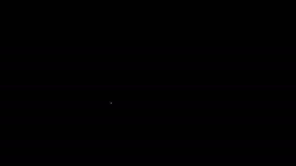 Biała linia Nota muzyczna, ton z ikoną serca izolowane na czarnym tle. Walentynki. 4K Animacja graficzna ruchu wideo — Wideo stockowe