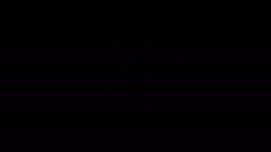 Siyah arkaplanda beyaz çizgi DNA sembolü izole edilmiş. 4K Video hareketli grafik canlandırması