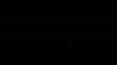 Beyaz çizgi Elektronik bilgisayar bileşenleri anakart dijital çip entegre bilim ikonu siyah zemin üzerinde izole. Devre kartı. 4K Video hareketli grafik canlandırması