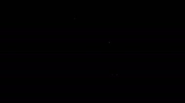 Beyaz çizgi Kullanıcı elle simgesi siyah arkaplanda izole edildi. Kullanıcı rehberi kitabı. Talimat işareti. Kullanmadan önce oku. 4K Video hareketli grafik canlandırması