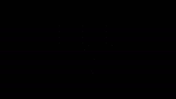 Bílá čára Server, Data, Web Hosting ikona izolované na černém pozadí. Grafická animace pohybu videa 4K — Stock video