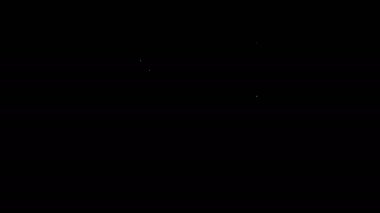 Siyah arkaplanda beyaz çizgi dosya ikonu izole edildi. Muhasebe klasörü sembolü. Muhasebe yönetimi. 4K Video hareketli grafik canlandırması
