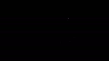 Beyaz çizgi Akıllı TV simgesi siyah arkaplanda izole edildi. Televizyon tabelası. 4K Video hareketli grafik canlandırması