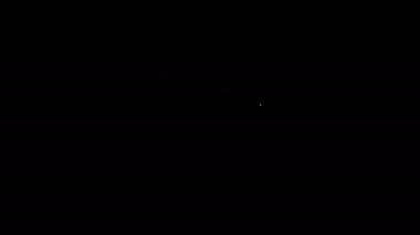 Siyah arkaplanda beyaz çizgi Gamepad simgesi izole edildi. Oyun kontrolörü. 4K Video hareketli grafik canlandırması