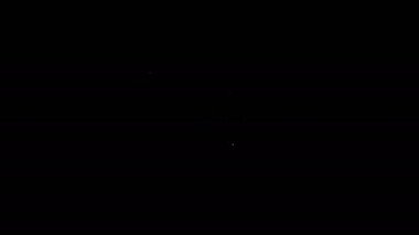 Beyaz çizgi Video Grafik Kart simgesi siyah arkaplanda izole edildi. 4K Video hareketli grafik canlandırması