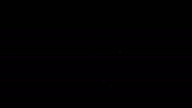 Beyaz çizgi Radar simgesi siyah arkaplanda izole edildi. Arama sistemi. Uydu sinyali. 4K Video hareketli grafik canlandırması