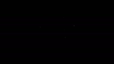 Beyaz çizgi aynasız kamera simgesi siyah arkaplanda izole edildi. Fotoğraf makinesi simgesi. 4K Video hareketli grafik canlandırması